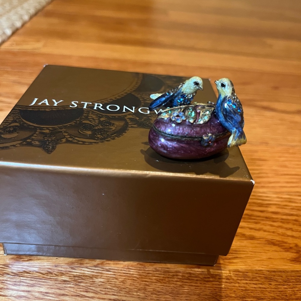 Jay Strongwater Purple and Blue Bird Box